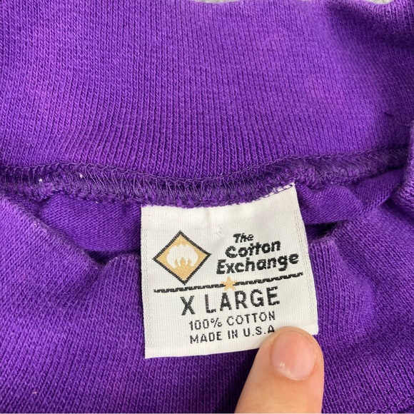 Louisiana T-Shirt Men’s XL The Cotton Exchange Purple Vintage Long Sleeve Y2K - Picture 6 of 7